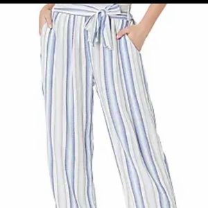 Angie Plazzo Pants White and Blue Striped